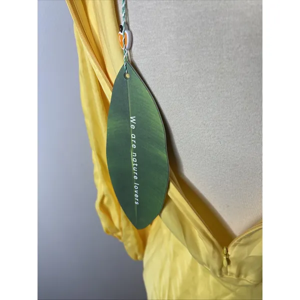 New Farm Rio Yellow Cutout Piped Ring Midi Dress Small - Image 10