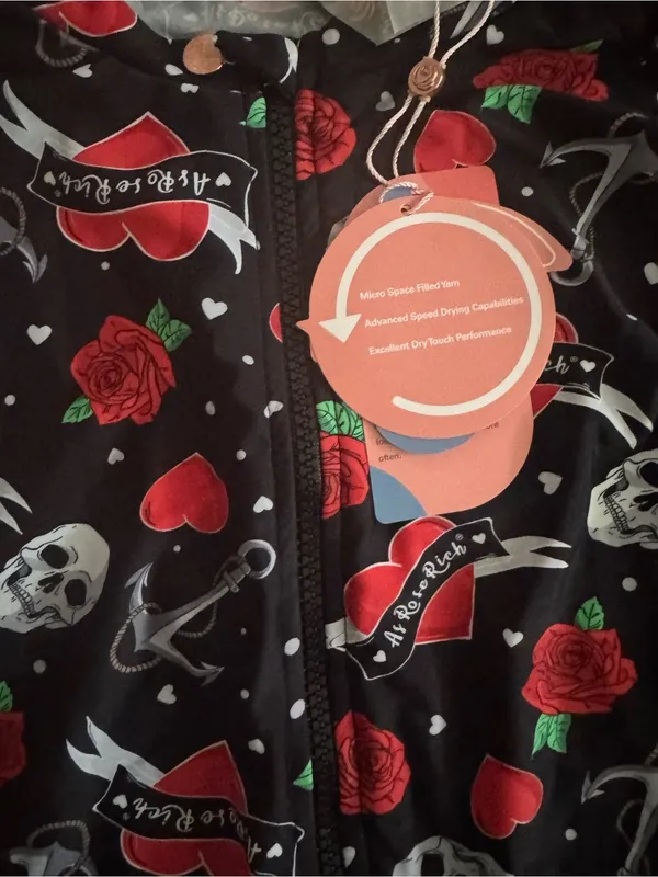 As Rose Rich One-Piece Swimsuit with Red Rose & Skull Print - Image 9