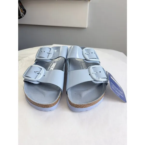 Birkenstock Arizona Baby Blue Patent Two Strap Sandals NWT EU 36 US 5 - Image 3
