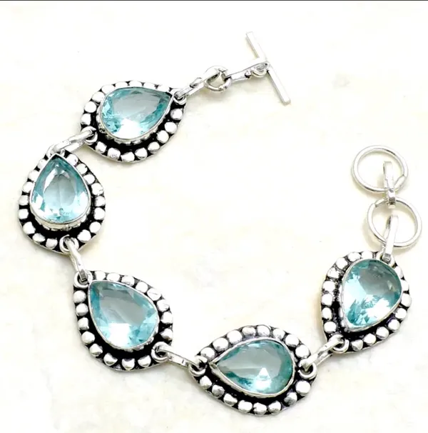 Ice Blue Quartz Bracelet - Image 2
