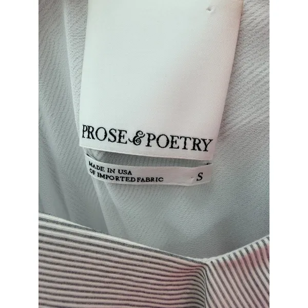 Prose & Poetry Womens Blue White Seersucker‎ Stripe Popover Midi Dress Size S - Image 6