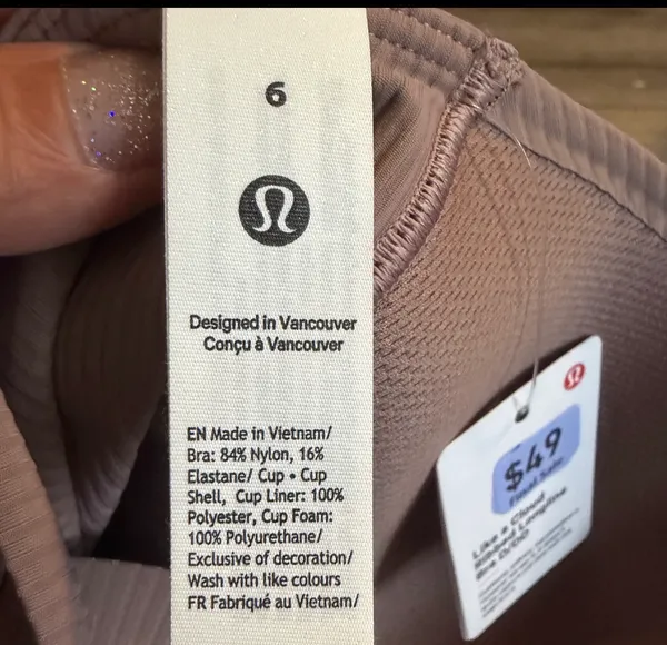 Lululemon Like A Cloud Longline Bra *Ribbed D/DD Ashen Rose Size 6 NWT - Image 10