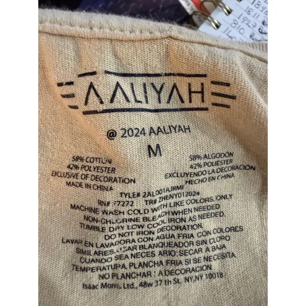 Aaliyah Share My World‎ Tour 1997 Graphic Tee Tan Womens Medium - Image 4
