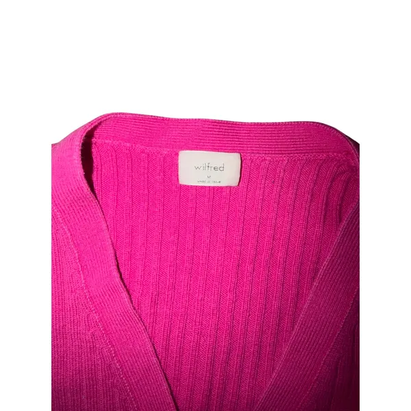 Wilfred Pink Ribbed V Neck Button‎ Cardigan Sweater Wool Blend Size M Soft Girl - Image 3