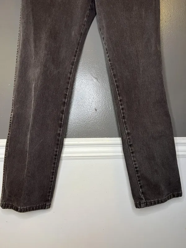 Vintage Lands' End Jeans Womens 10 Gray High Rise Straight Denim Made In USA - Image 3