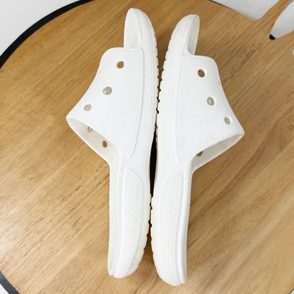 Crocs Classic Perforated Slide Sandals White 5‎ Mens 7 Womens - Image 4