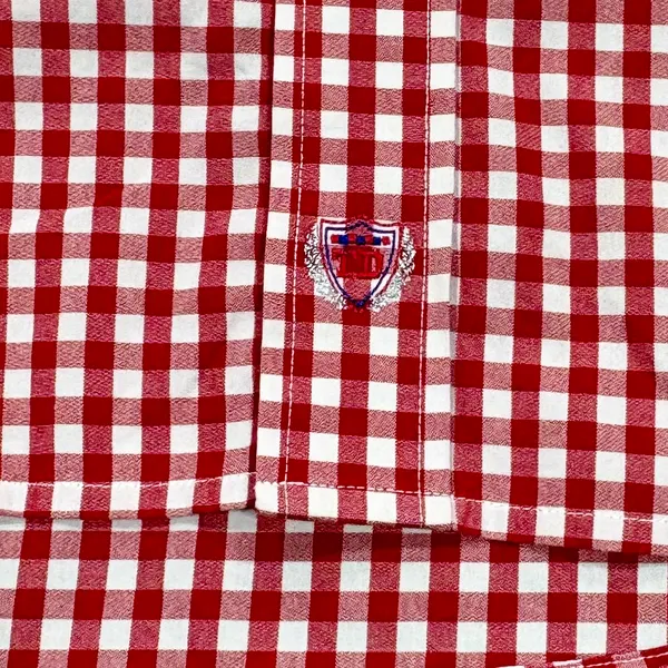 Thomas Dean Collegiate Arkansas Razorbacks Shirt Mens Medium Red Gingham Button - Image 7