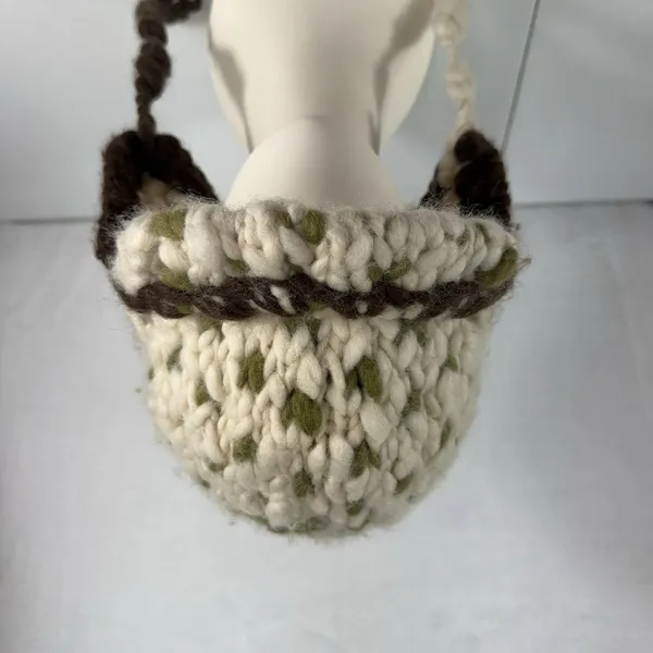 NIRVANA DESIGNS Nepal Cable‎ Knit Wool Trapper Hat With Faux Fur Unisex Grunge - Image 4