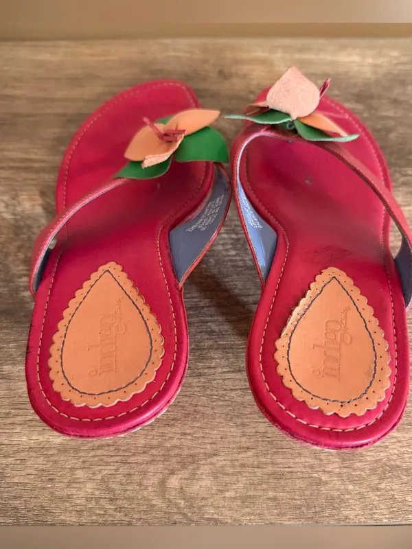 Y2K Indigo by Clark’s Leather Pink Fuchsia Kitten Heels Sandals Women’s Sz 9 - Image 10