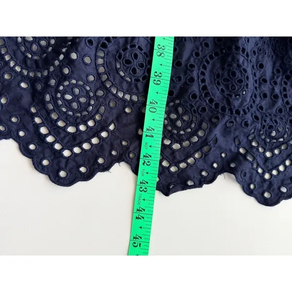 GAP Dress Sz 18 One Shoulder Navy‎ Blue Eyelet Hem Tiered Midi Summer Pockets - Image 8