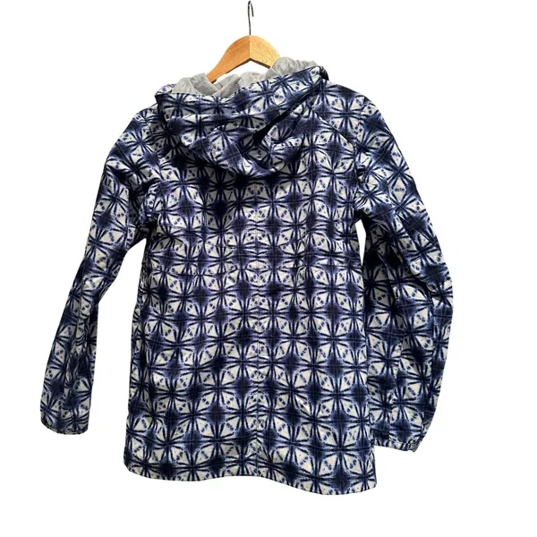 Duluth‎ Trading Co Women's Blue Geometric Hooded Grabreaker Rain Jacket Size XS - Image 2
