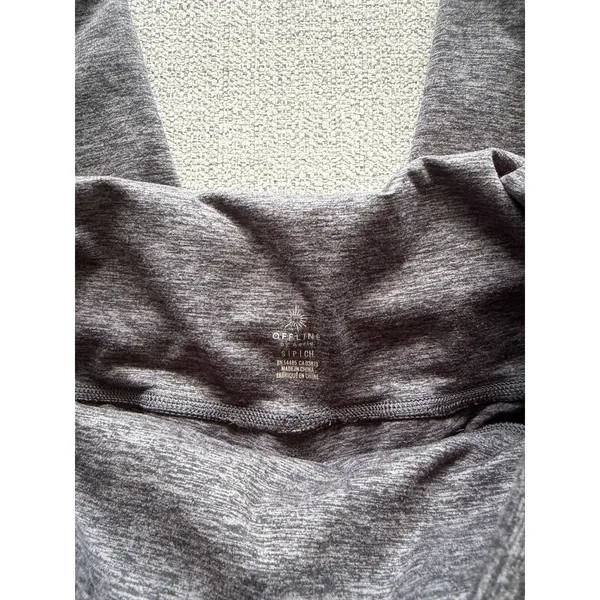 OFFLINE by Aerie Charcoal Gray Heather Joggers Foldover‎ Waistband Small S - Image 5