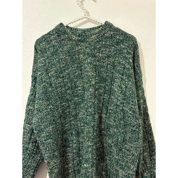 Vintage Enzo Lorenzo Sweater Size XL Green Chunky Knit Pullover Jumper Cozy Top - Image 2