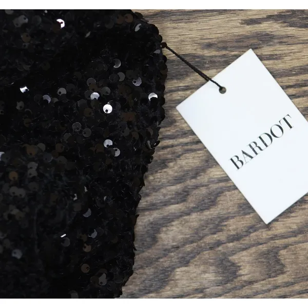 NWT Bardot Womens Strapless Sleeveless Eleni Sequined Mini Dress Black S (US 4) - Image 9