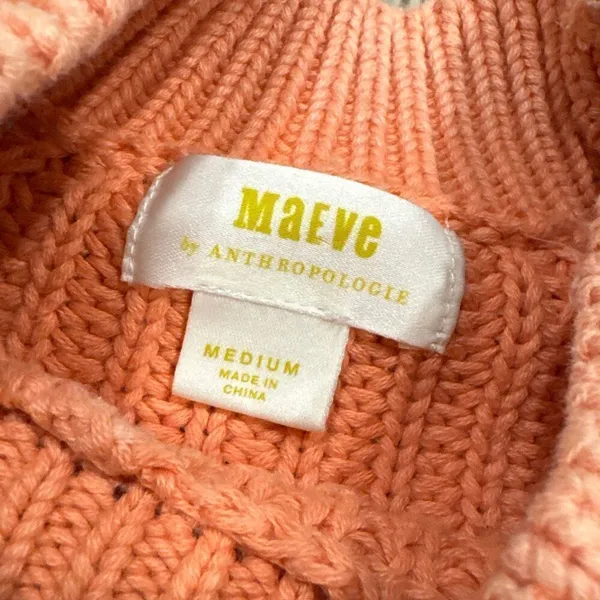 Anthropologie Maeve Mackenzie Coral Sweater Medium - Image 3
