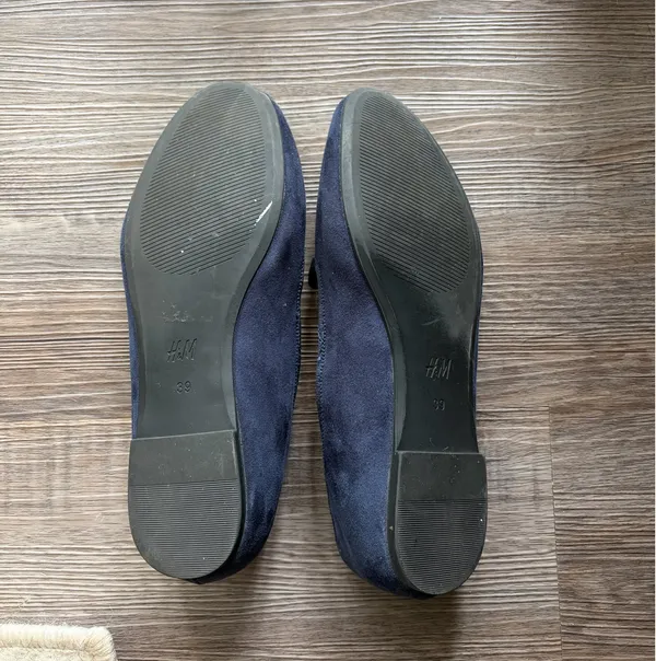 H&M Navy Suede Loafers - Image 4