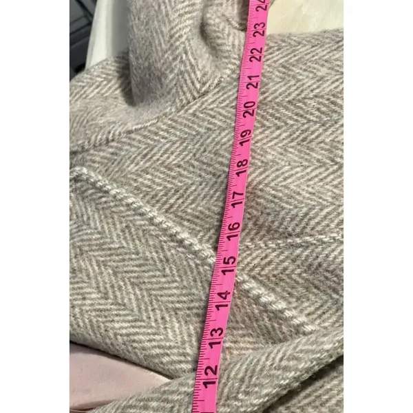 Vintage 70s Wool Herringbone Coat Jacket Chevron Tweed ILGWU Union Made USA M - Image 13