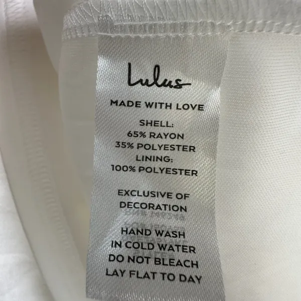 Lulus White Smocked Tiered‎ Maxi Dress Tie Back Lace Trim Small - Image 6