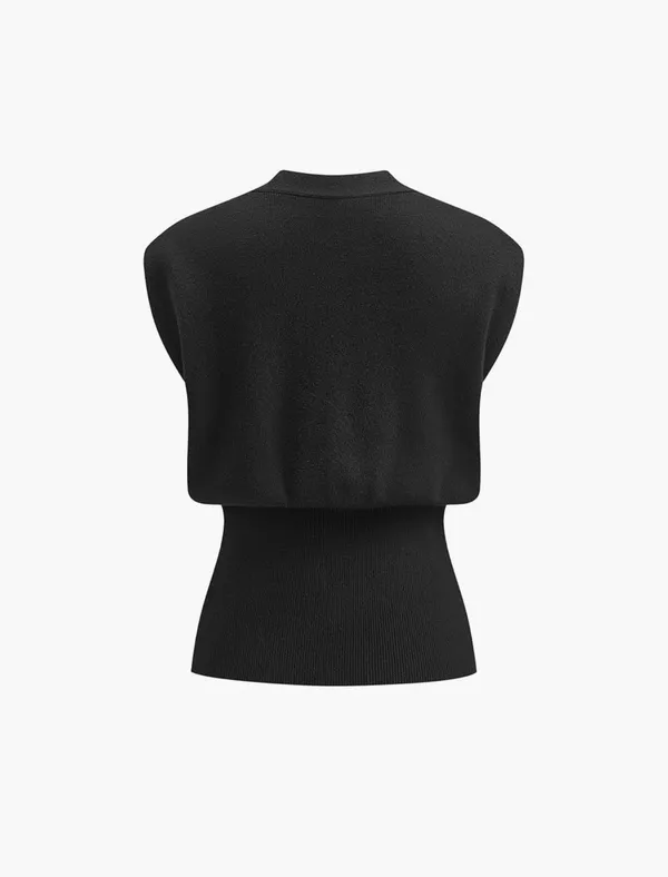 Commence V-neck buttoned detail sweater vest - Image 4