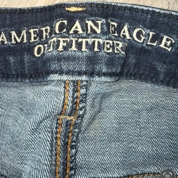 american eagle jegging super stretch distressed jeans size 6 dark wash skinny - Image 5