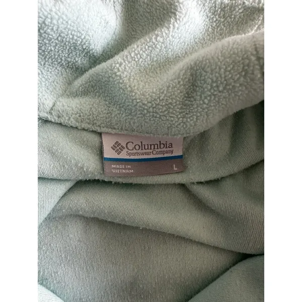 Columbia Women's Light Aqua Fleece 1/4 Zip Pullover Sweatshirt Long Sleeve Large - Image 4