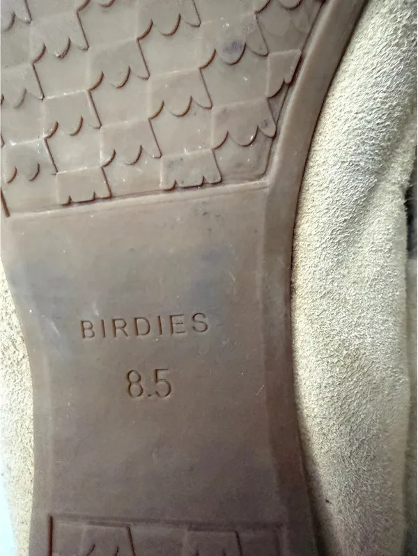 Birdies Beige Suede Loafers with Faux Fur Lining, Size 8.5 - Image 5