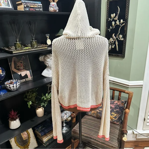 Offline by Aerie Crochet Hoodie – “Toasted Coconut” Colorway, Size Medium - Image 5