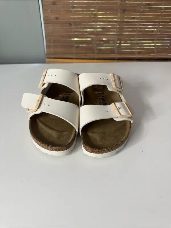 Birkenstock Arizona Birko-Flor in Eggshell 8 - Image 2