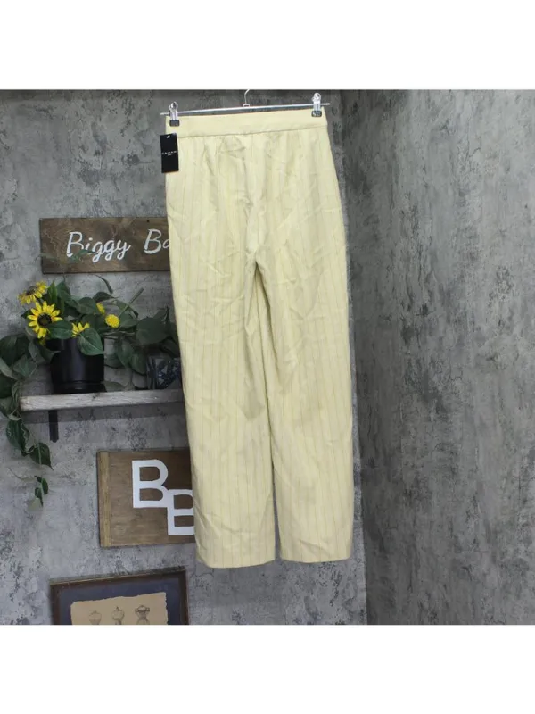 NWT Tahari ASL Womens Woven Stripe Pants Trousers PJM006-TK Ochre Brown Multi 4 - Image 3