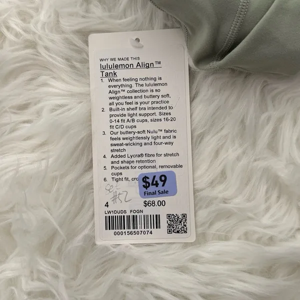 Lululemon Align Tank Top Fog Green Size 4 - Image 8