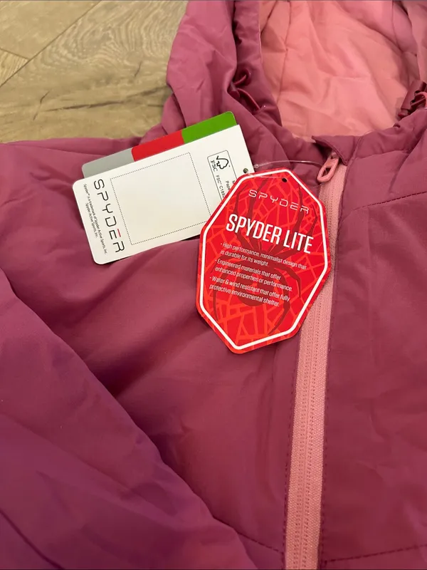 Spyder Women's Spyderlite Jacket with Hood, Rosewood, Size Large, NWT - Image 7