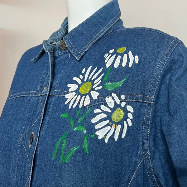 Studio Blue Floral Long Sleeve denim Dress - Image 3