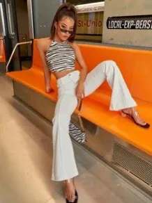SheIn white flare jeans - Image 7