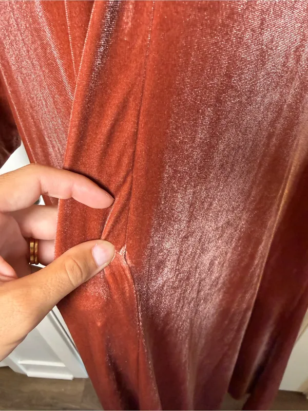 Jenny Yoo Collection Rust Velvet Long Sleeve Maxi Dress Size 12 - Image 5