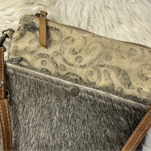 Myra Bag Hair-On Hide Crossbody Bag Western Boho Cowhide - Image 7