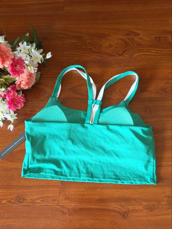 BNWT Sports Bra, Green Double-Strap, Size XL - Image 2