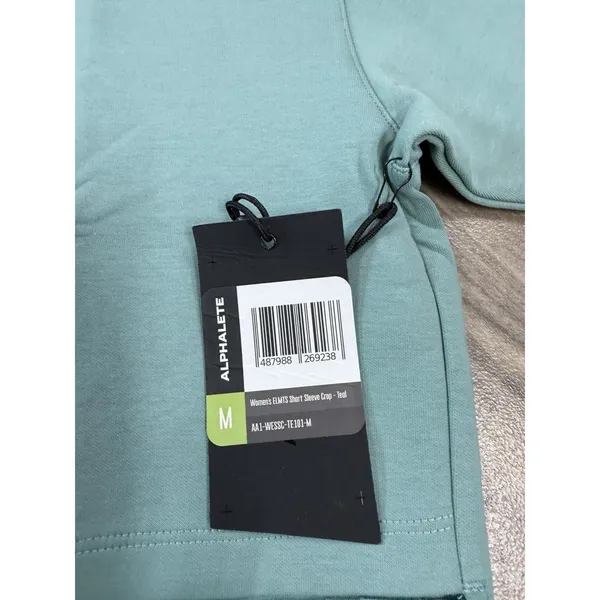 Alphalete Woman’s ELMTS Short SLEEVE Crop - Teal , Size Medium - Image 4
