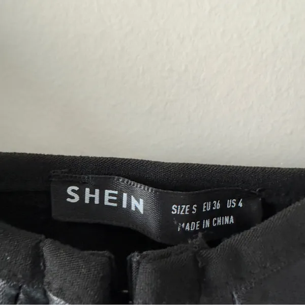 Shein Black Faux Leather Crop Top Corset Adjustable Spaghetti Straps Halloween S - Image 8