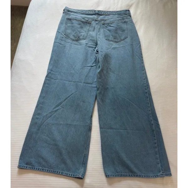Abercrombie & Fitch High Rise Wide Leg Jeans Medium Wash Size 16 Regular - Image 10