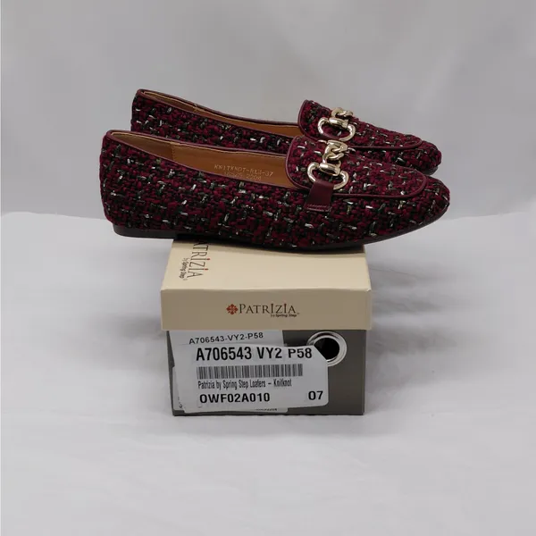 Patrizia by Spring Step Knitknot Loafers Size 37 (US 6.5-7) Tweed Office Preppy - Image 2