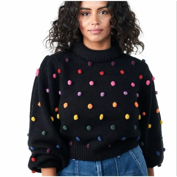 Farm Rio Rainbow Dots Sweater Size XS - Image 3