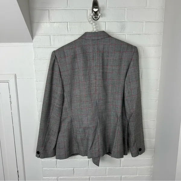Vintage Jones New York Plaid Herringbone Houndstooth Double Breasted Blazer - Image 12