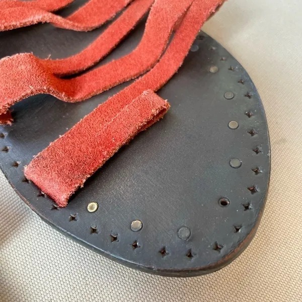 Free People Sunever Suede Gladiator Sandal in Red Size 10‎ - Image 5