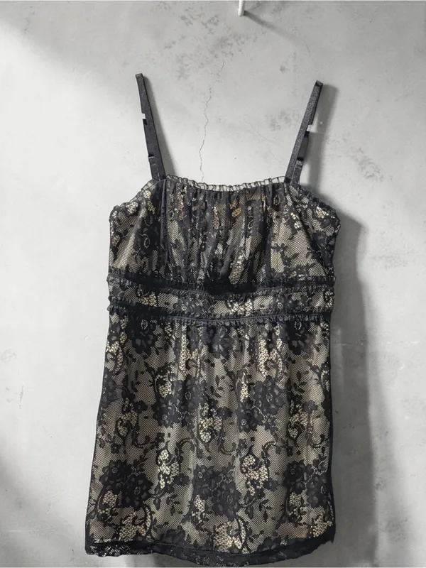 Maurices Lace Overlay Floral Spaghetti Strap Blouse with Adjustable Straps - Image 2