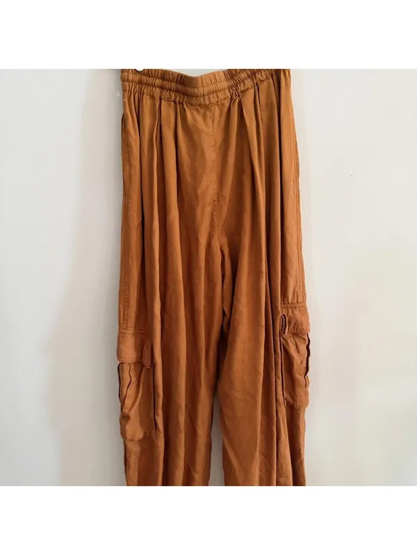 Free People Palash Cargo Pants in Goldenrod - Image 9
