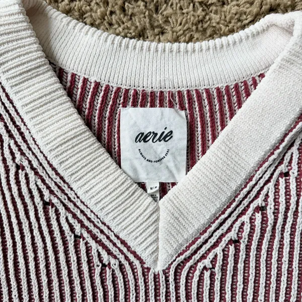 Women’s Aerie Beyond Chenille V-Neck Sweater Size Medium - Image 7