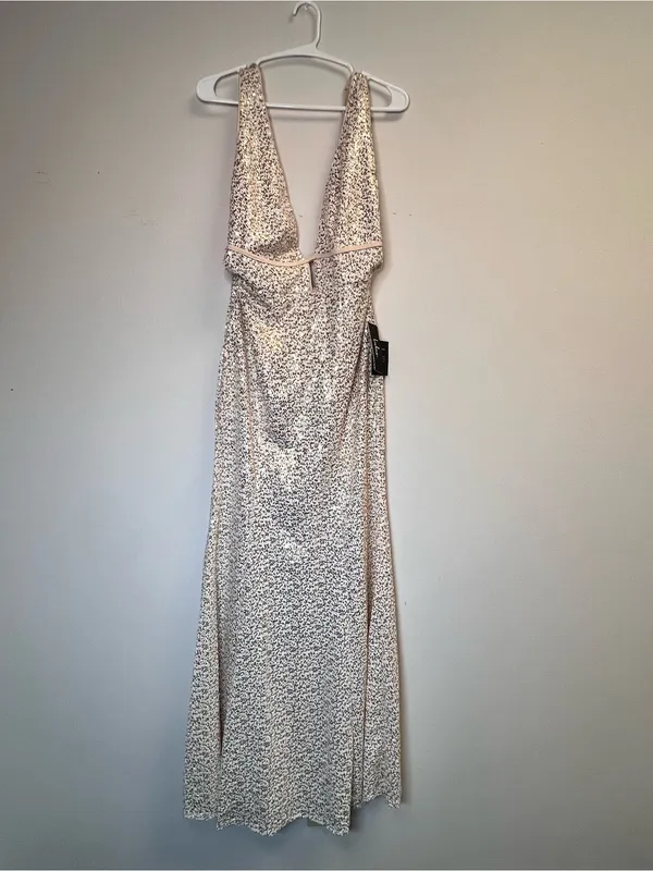 Lulu’s Wish Granted Beige Sequin Maxi Dress • Large • NWT - Image 13