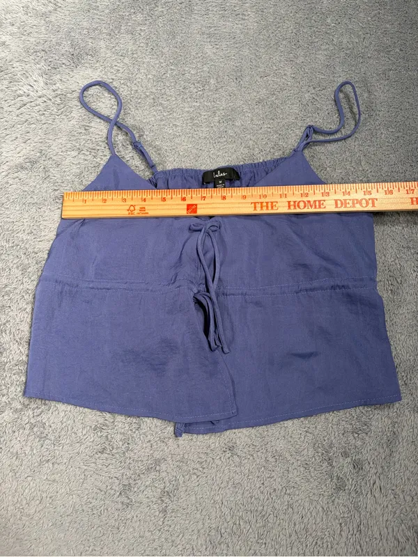 Lulu's Blue Tie-Front Cami Tank Top crop medium NWT - Image 8