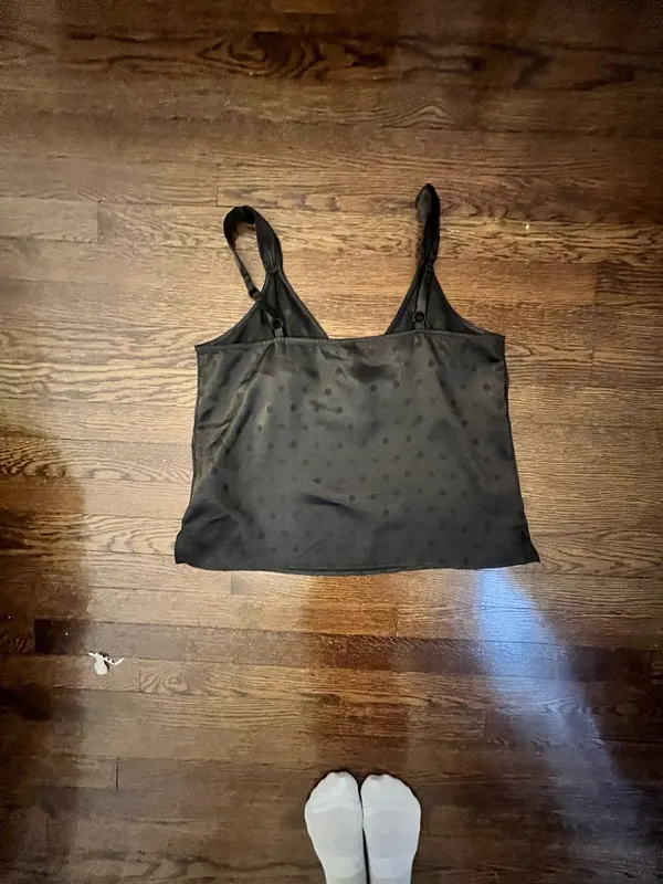 Old Navy Black Polka-Dot Satin Cami - Image 3