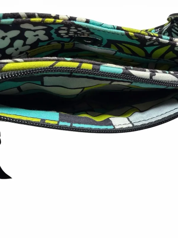 Vera Bradley Teal Floral Quilted Crossbody with Lime & White Accents - Image 7